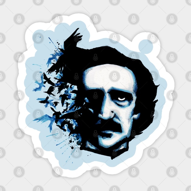 Edgar Allan Poe Crows Sticker by LVBart